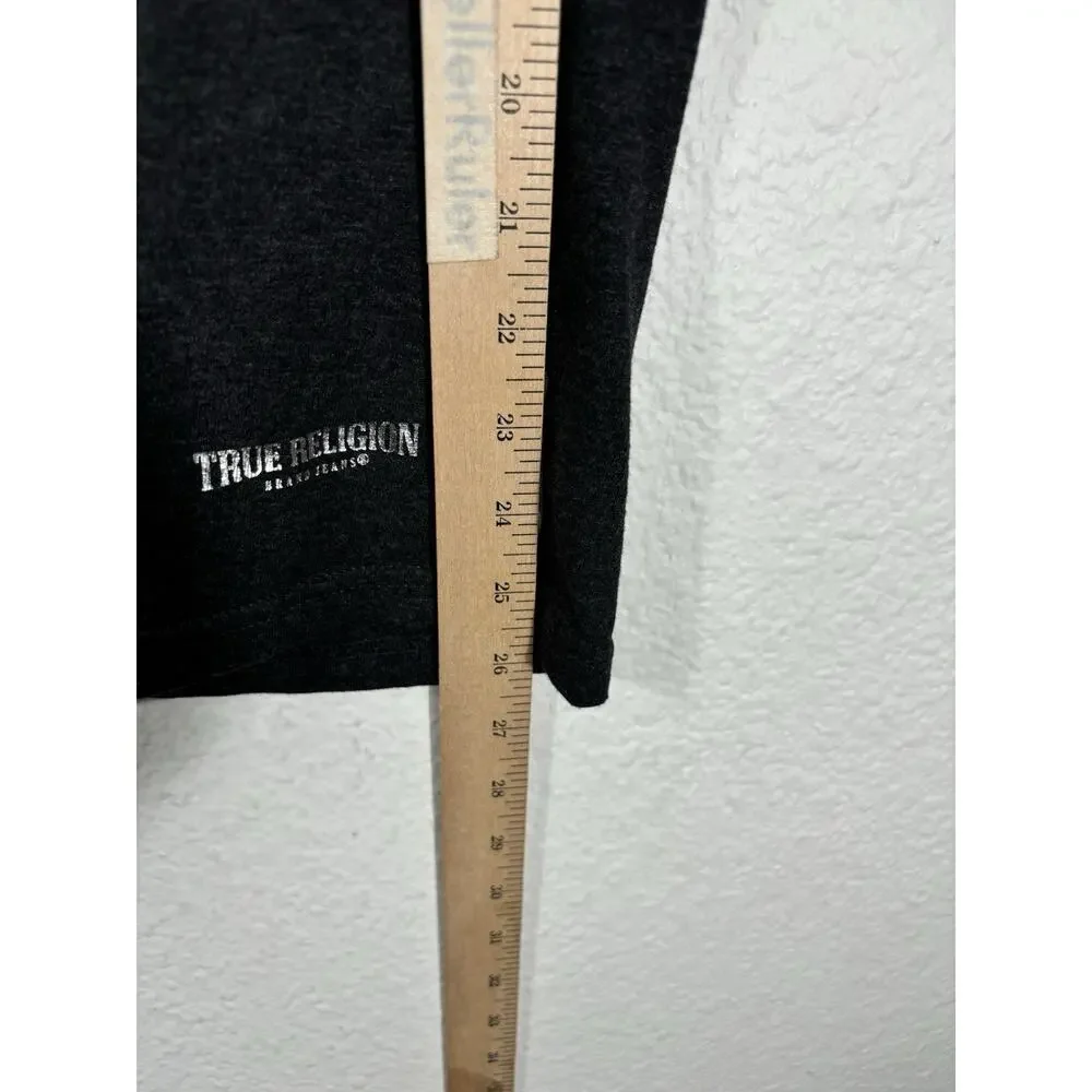 True Religion Men’s T Shirt Size M Gray Cotton Blend Short‎ Sleeve